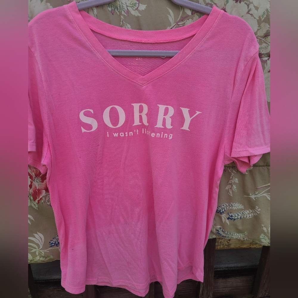 2XL Pink V-neck